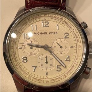 Michael Kors brown leather band 45mm watch.